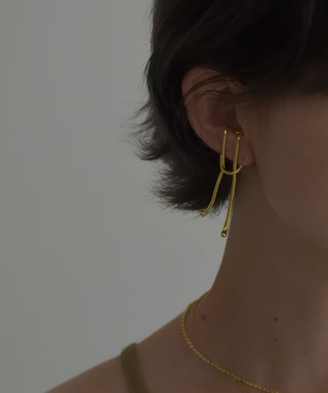 earcuff-a02007　SV925 Twoline Hook Earcuff