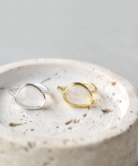 ring-a02148　SV925 Clear Natural Stone Ring