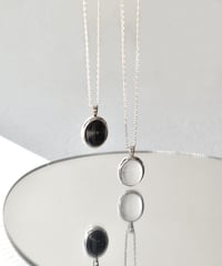 necklace-a02112　SV925 Oval Natural Stone Necklace