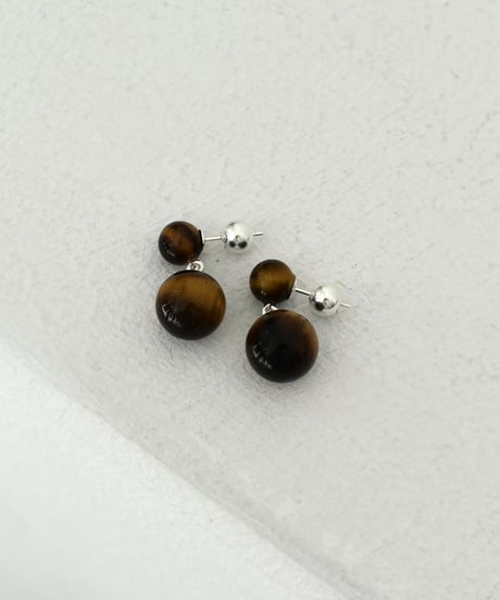 pierce-a02149　SV925  Tiger's eye Pearl Pierce