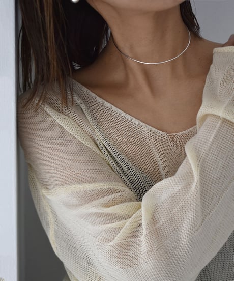 necklace-a02116　SV925 Thin Line Choker