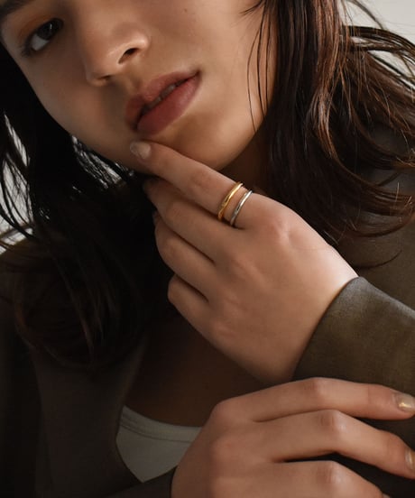 ring-a02090　SV925 Bicolor 2Line Ring