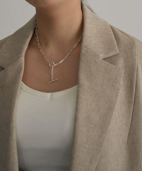 necklace-a02070　SV925 Square Chain Mantel Necklace