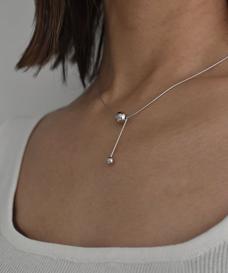 necklace-a02099　SV925 Slide Ball Necklace