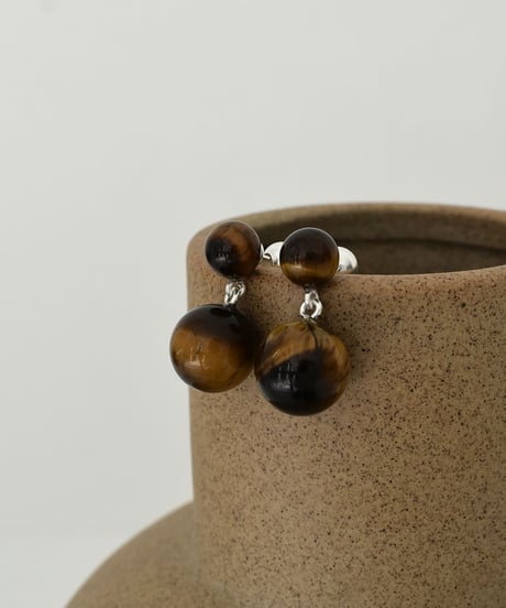 pierce-a02149　SV925  Tiger's eye Pearl Pierce