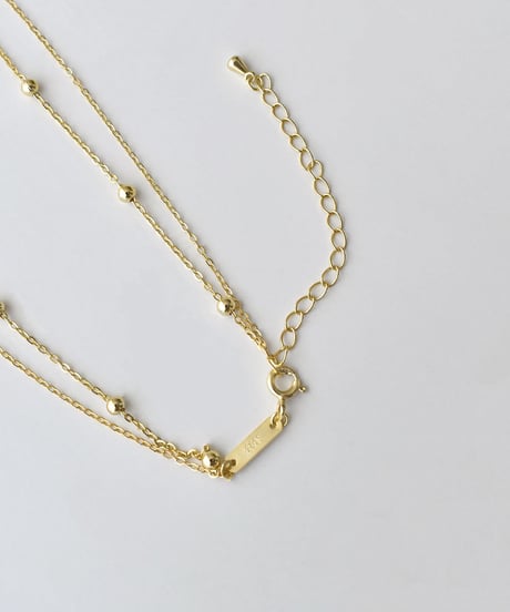 necklace-a02088　SV925 Double Line Plate Necklace