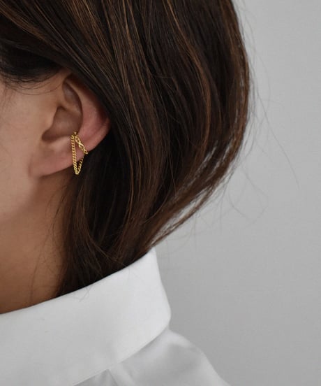 earcuff-a02021　SV925 Double Chain Earcuff