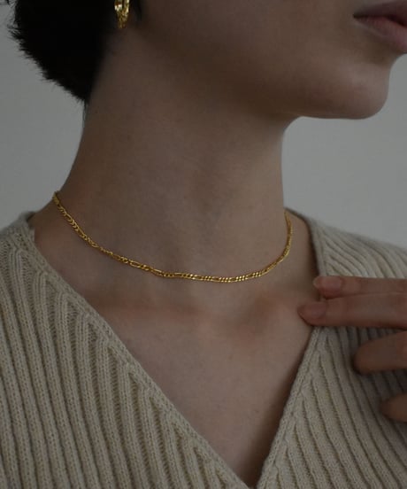 necklace-a02039　SV925 Curb Chain Mix Necklace