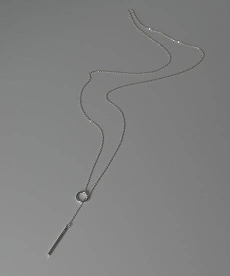 necklace-a02045　SV925 Circle Pass through Necklace