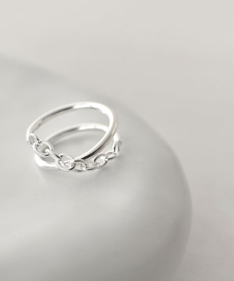 ring-a02169　SV925 Droop Chain Coil Ring