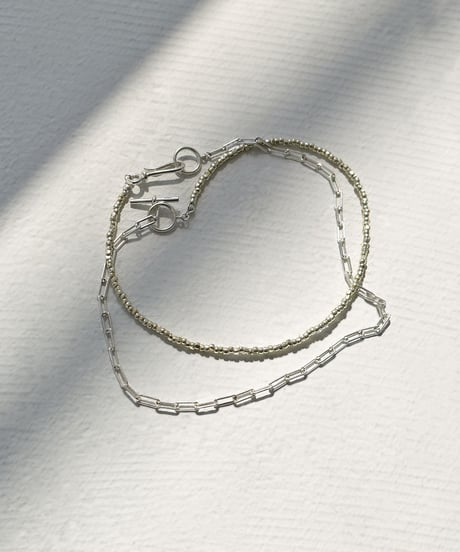 necklace-a02120　SV925 Beads×Chain 2Set Necklace