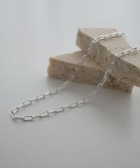 necklace-a02061　SV925 Square Chain Silver Necklace 45cm