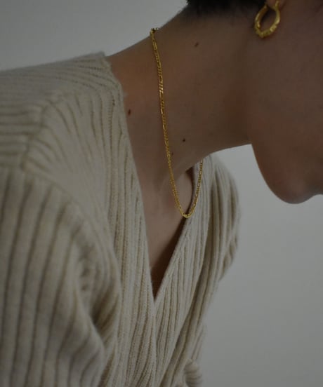 necklace-a02039　SV925 Curb Chain Mix Necklace