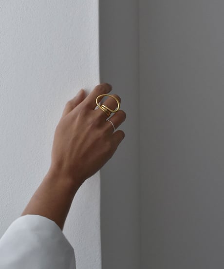 ring-a02001　SV925 Twist Hoop Ring Gold