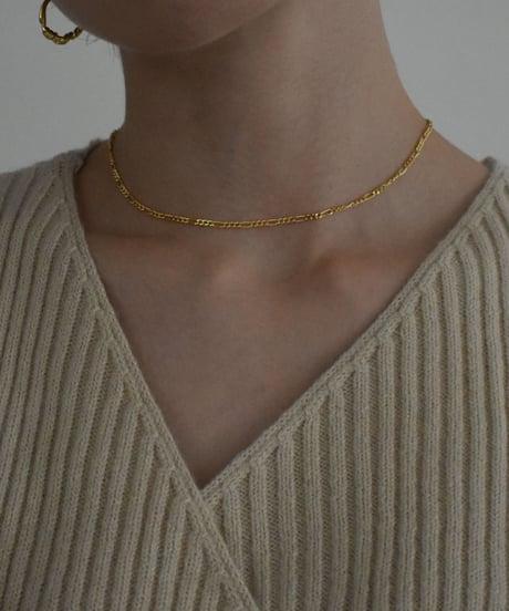 necklace-a02039　SV925 Curb Chain Mix Necklace