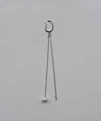 earcuff-a02019　SV925Double Chain Pearl Earcuff