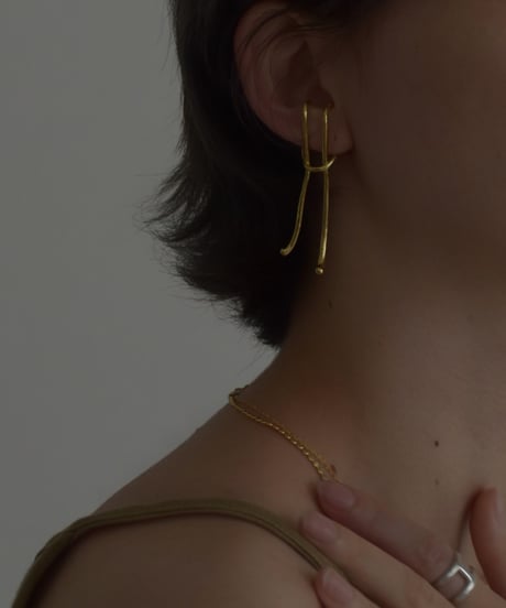 earcuff-a02007　SV925 Twoline Hook Earcuff
