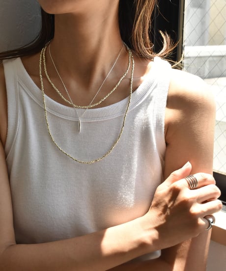 necklace-a02105　Three Cut Long Necklace