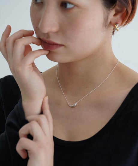 necklace-a02134　SV925  Drop Curve Necklace