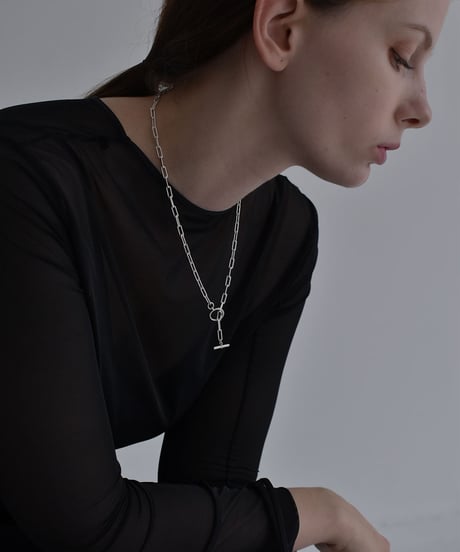 necklace-a02070　SV925 Square Chain Mantel Necklace