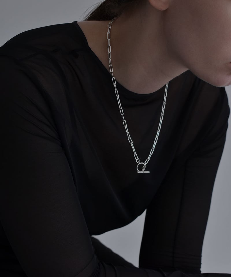 necklace-a02070 SV925 Square Chain Mantel Neckl