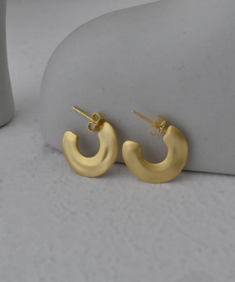 pierce-a02141　SV925  Flat Hoop Gold Pierce