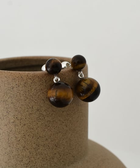 pierce-a02149　SV925  Tiger's eye Pearl Pierce