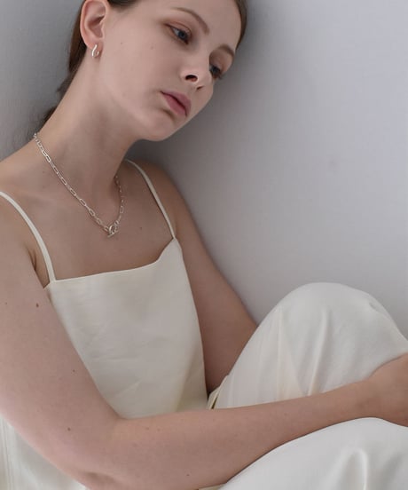 necklace-a02076　SV925 Square Chain Mantel Short Necklace 42cm