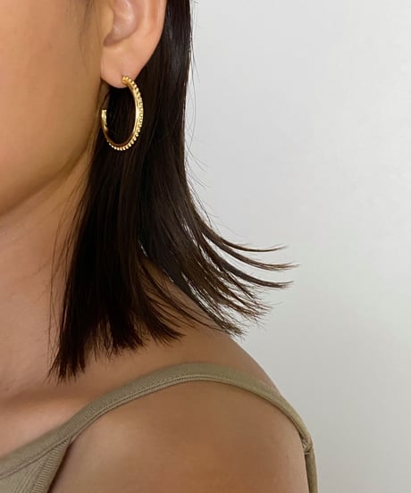 pierce-a02029　SV925 Dot Hoop Pierce