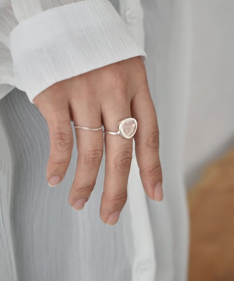 ring-a02148　SV925 Clear Natural Stone Ring