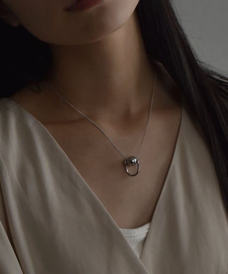 necklace-a02021　SV925 Ball U Necklace