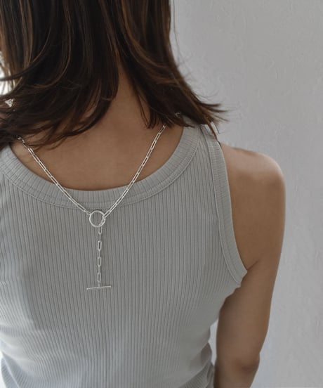necklace-a02096　SV925 Square Chain Mantel Long Necklace 80cm