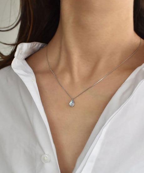 necklace-a02094　SV925 Drop Stone Necklace