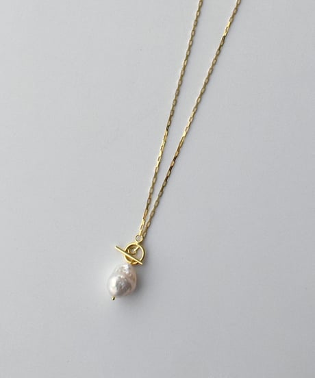 necklace-a02073　SV925 Drop Pearl Mantel Necklace