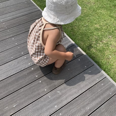 【予約】gingham romper
