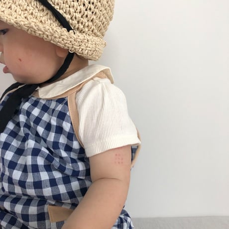 【予約】gingham romper