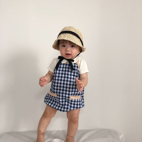 【予約】gingham romper