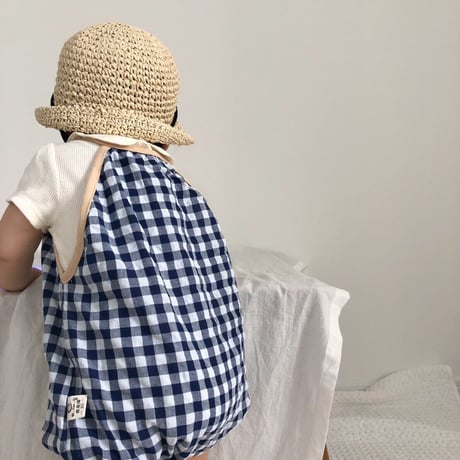 【予約】gingham romper
