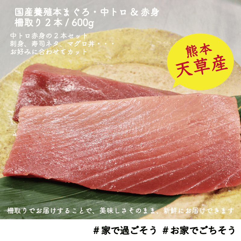 天草産！養殖本まぐろ・中トロ&赤身 600g | yumeshoku・ユメショク