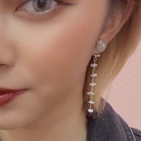Waver（コッパーカルサイト/アコヤケシ2wayピアス）14kgf