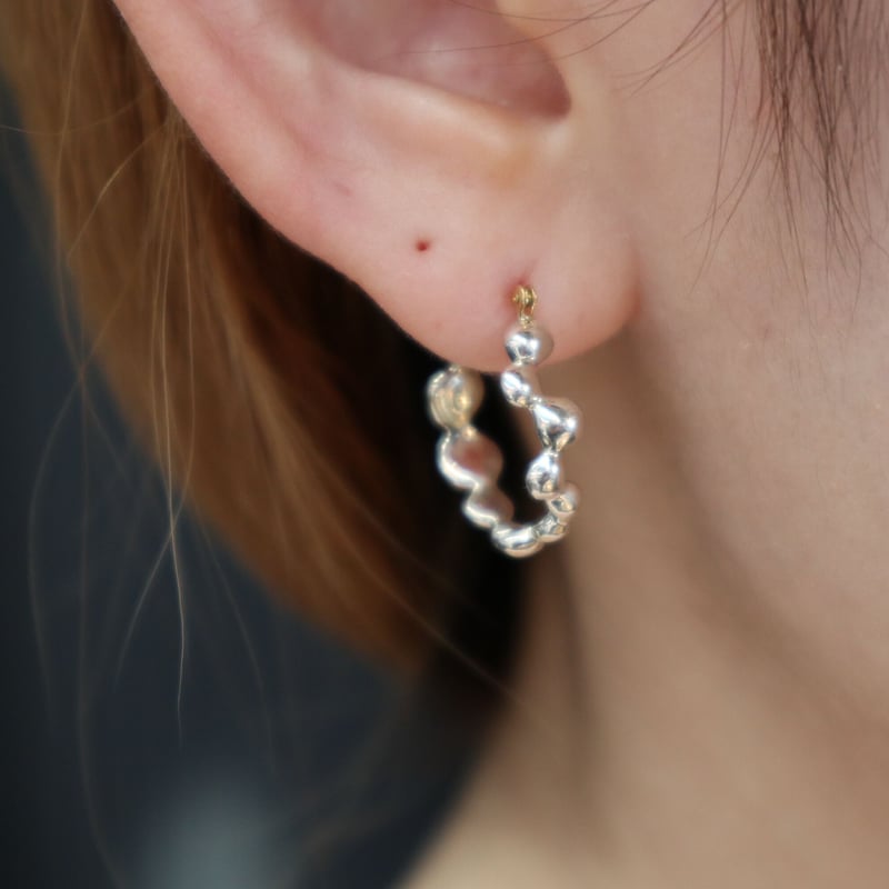 Paddle(フープ）地金ピアスSV/K18(受注生産） | M'skyy