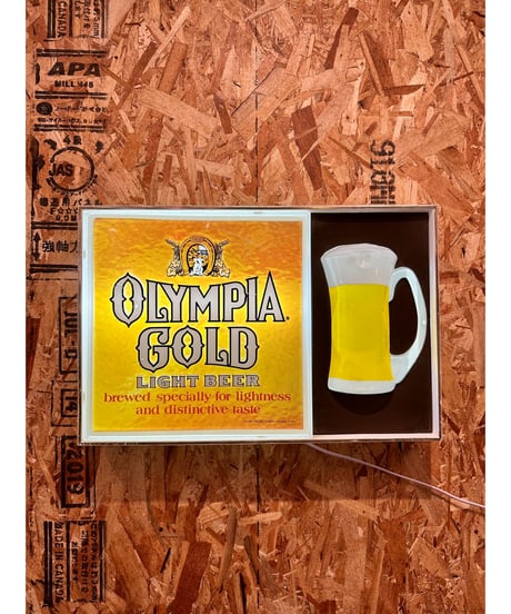 Olympia Gold Light Beer ヴィンテージ ウォール ランプサイン