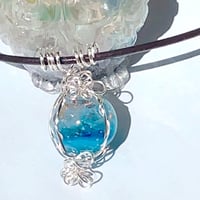 “一点物シリーズ” オルゴナイトワイヤーペンダント『蒼』