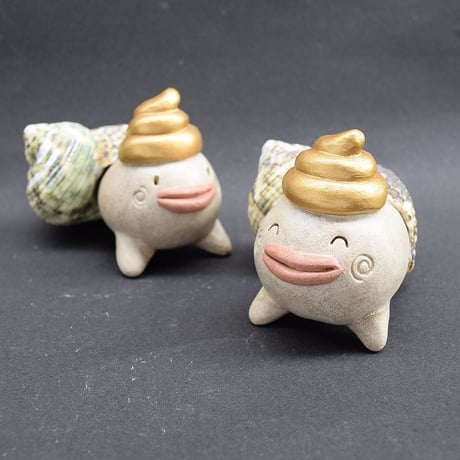 海に住んでいるかも「かいうん君」ヤドカリじゃないよ♪貝とウンでかいうん君ですよ♪