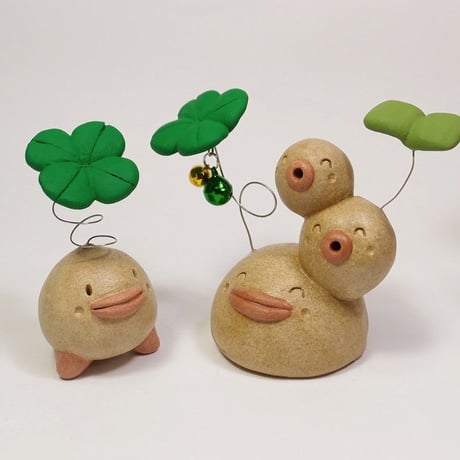 【注文制作品】「すずなり君・3連タイプ」しあわせつながる♪良いことがたくさん来るといいなあなハッピーキャラクター♪