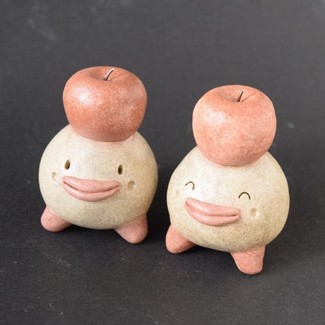 【注文制作品】「リンゴぼっくり君」◆努力が実るかも的な土ぼっくり君◆