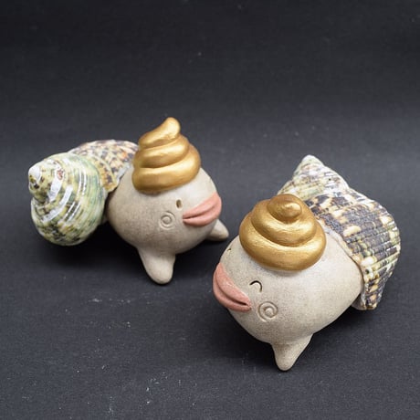 海に住んでいるかも「かいうん君」ヤドカリじゃないよ♪貝とウンでかいうん君ですよ♪