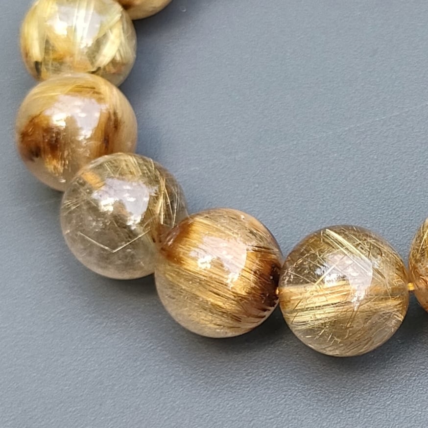 大玉タイチンルチルクォーツゴールドブラウン