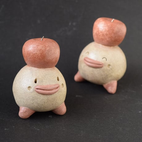 【注文制作品】「リンゴぼっくり君」◆努力が実るかも的な土ぼっくり君◆