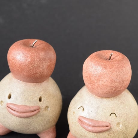 【注文制作品】「リンゴぼっくり君」◆努力が実るかも的な土ぼっくり君◆